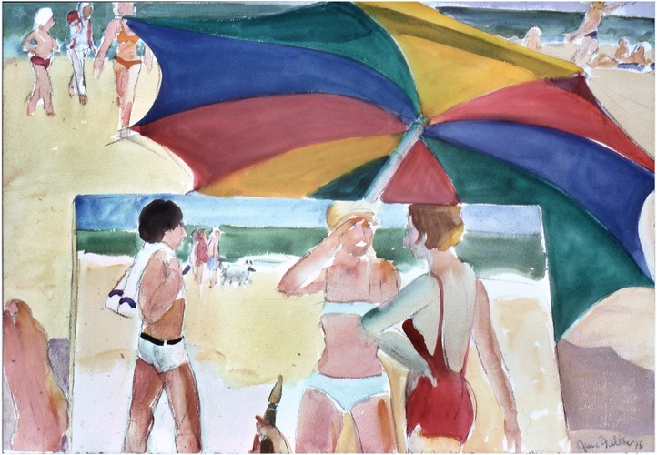 Umbrella & Painted Figures '76